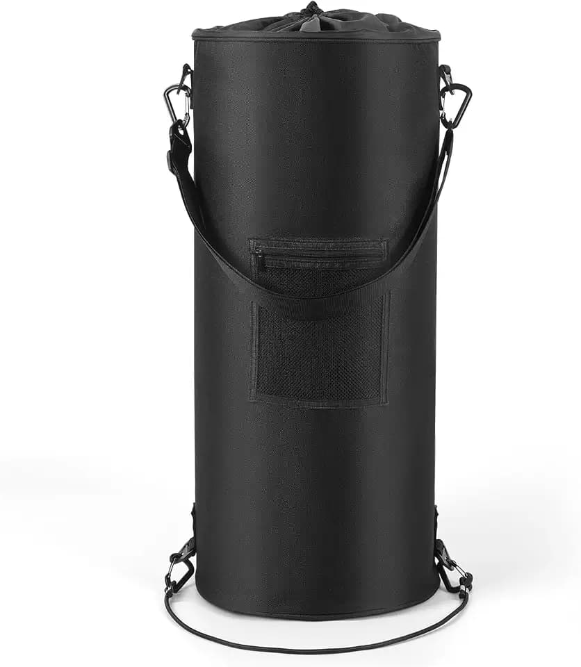 Waterproof Boat Trash Can with 6 Clips, 13 Gal Boat Trash Bag Holder with Pocket, Reusable Fast Cleaning Pontoon Boat Accessories, Marine Boat Garbage Can for Fishing, Sandbar, or Camping