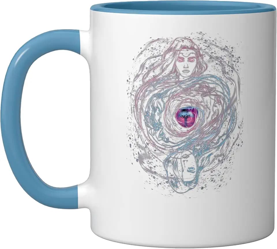 Marvel X-Men Jean Grey & Emma Frost Mind Meld Ceramic Mug, Blue/White, 11oz