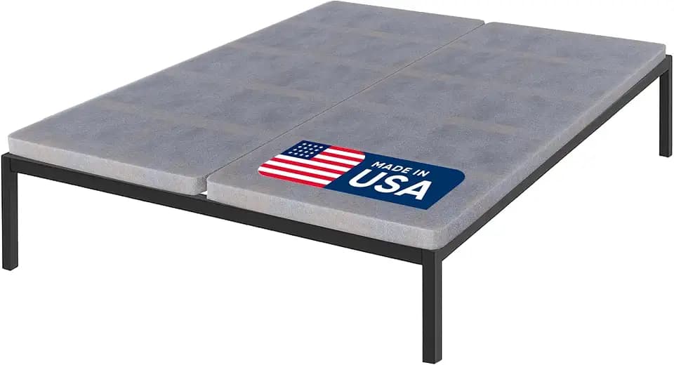 1.5" Split Wood Bunkie Board Queen Size Bed, Under Mattress Support, Fully Assembled, Fabric Ventilation Cover-Replaces Wooden Slats or Box Spring for Bed Frames