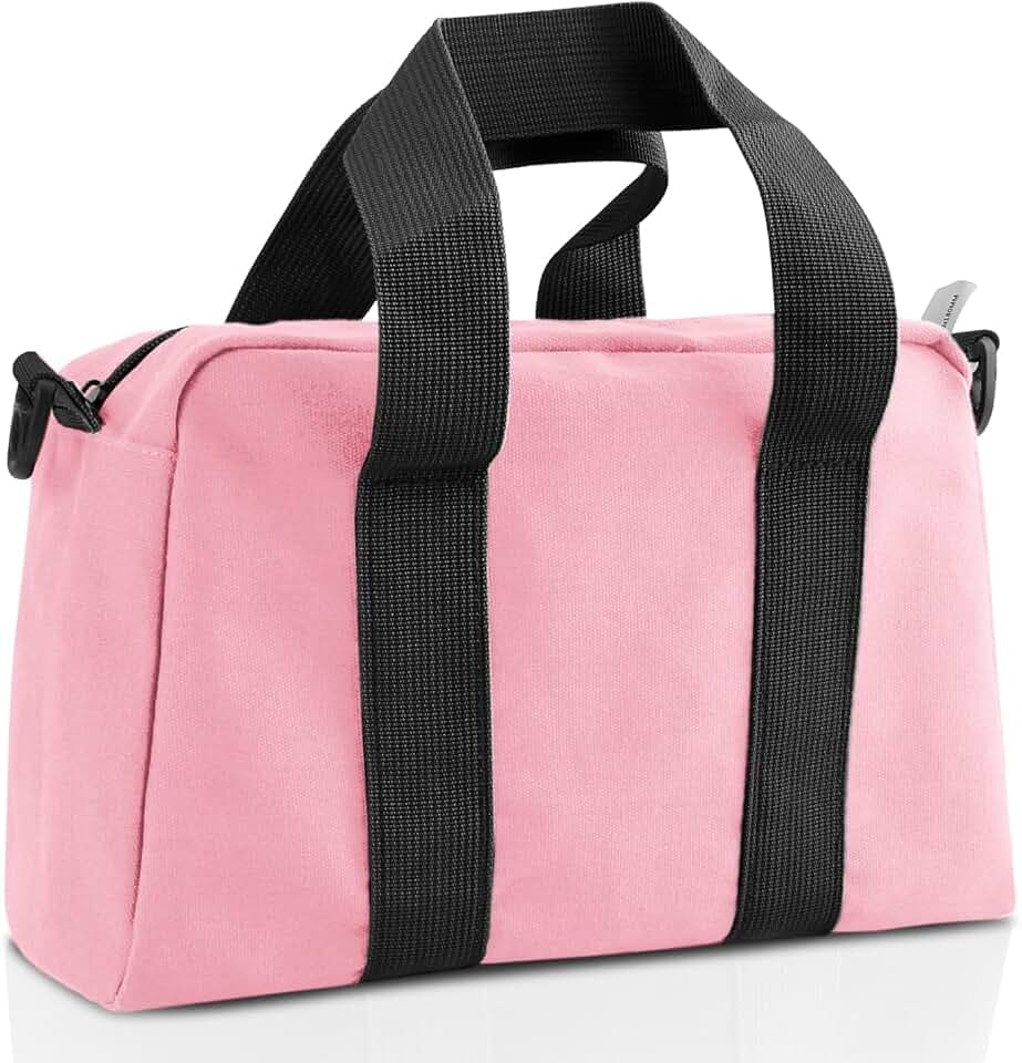 Small Tool Bag, Canvas Tool Storage Bag, Large Capacity Multipurpose Zipper Soft Tote Organizer Pouch for Electrician, Plumbing, Gardening,Tools Bags for Men (Pink, 14 Inch)