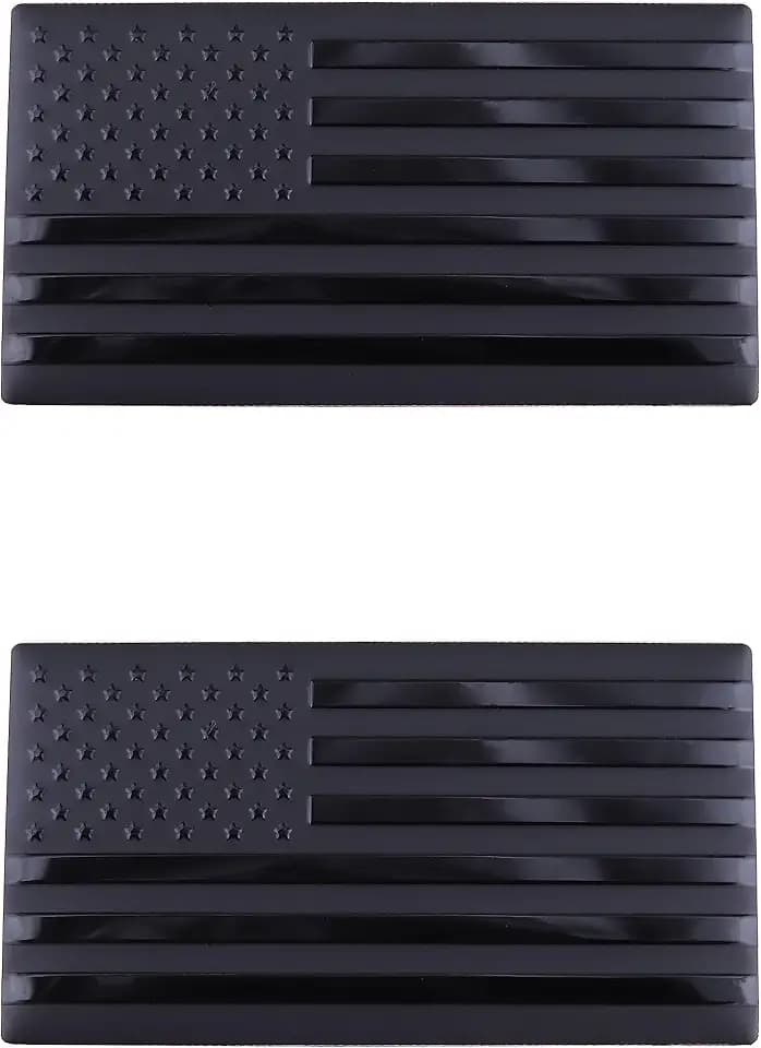 2 x USA Flaggen Emblem für Auto LKW Abzeichen Aufkleber Universal Auto Styling Aufkleber (schwarz)