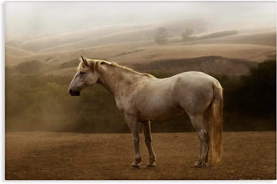 Stupell Industries Morning Mist Horse Portrait Canvas Wall Art Design by Jadei Graphics, 45 x 30