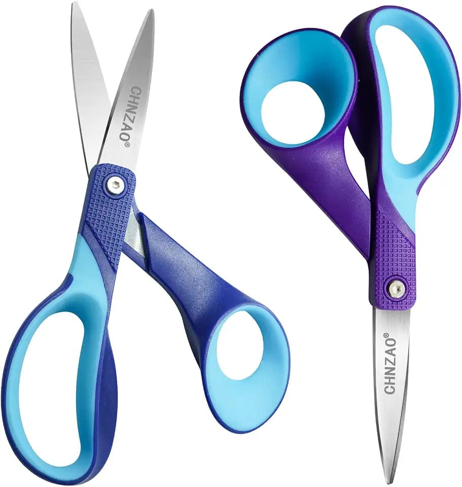 Real Left Handed Kids Scissors for Middle School 7" Pointed Tip 8+