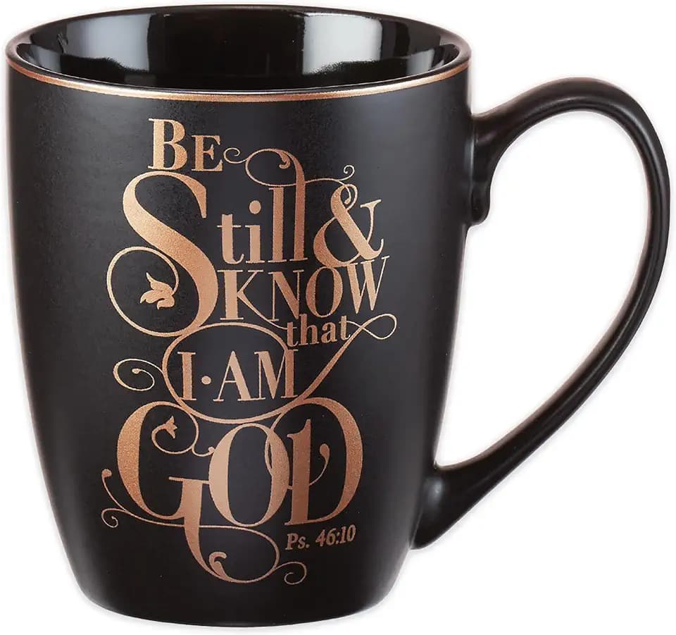 Christian Art Gifts Matte Black Ceramic Coffee Mug, 12 oz.