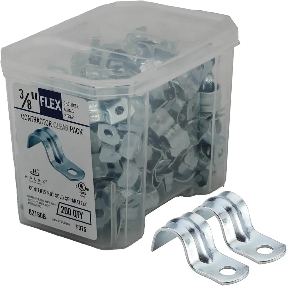 Halex 3/8 in. Flexible Metal Conduit Strap, One Hole, 200-Pack