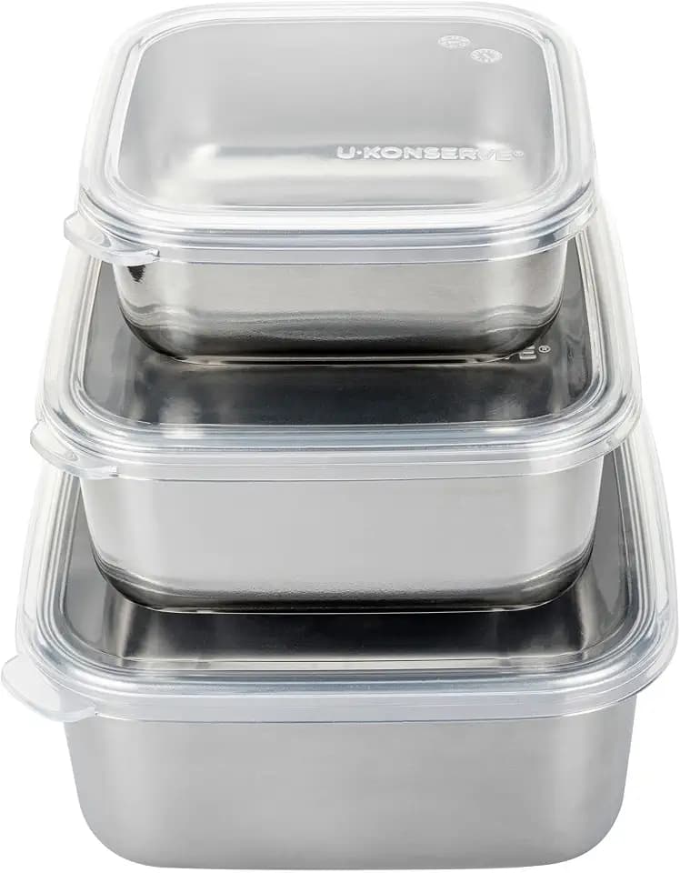 U-Konserve Nesting Trio Food Storage Containers Bento Box Trio 15/30/50 oz