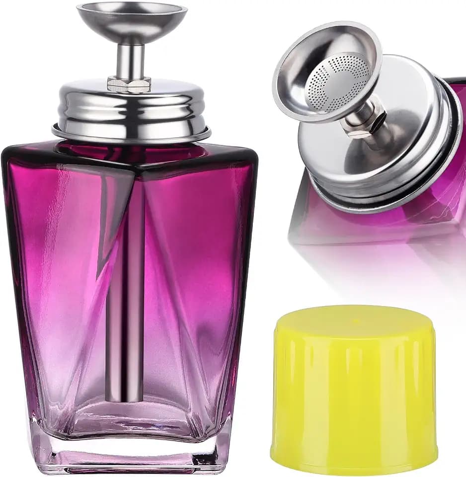 4Oz / 120ml Glass Acetone Pump Dispenser with Cover, Refillable