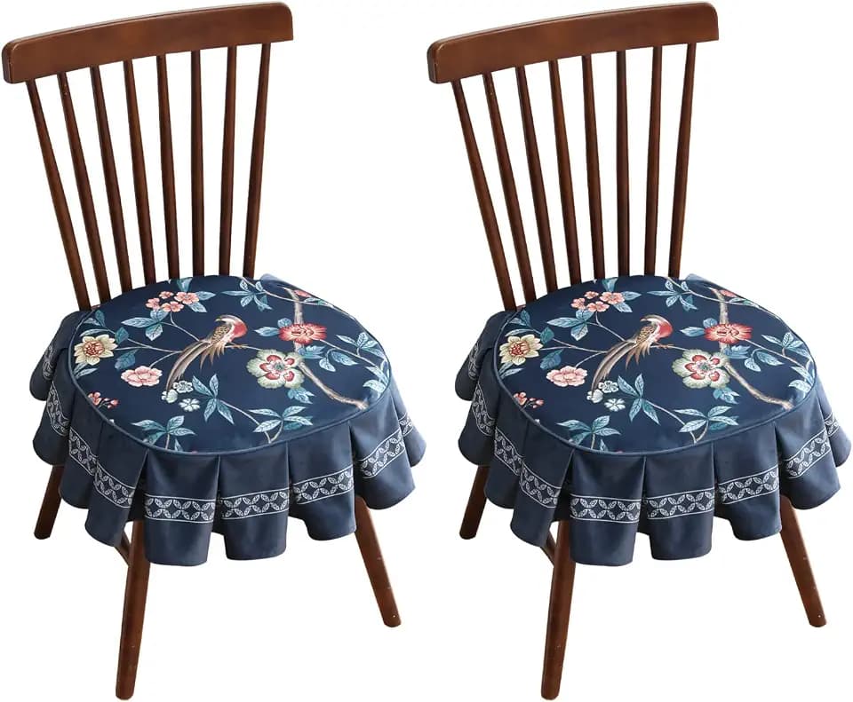 patdrea Chinoiserie Linen Chair Cushions Pack of 2,17.7"x17.7"-Lanruoting B