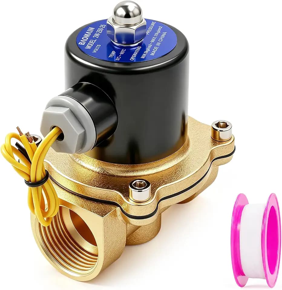 BAOMAIN 1" PT Brass Solenoid Valve DC 12V Normally Closed Valve