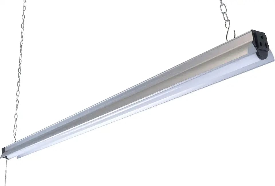 Newhouse Lighting 4FT LED Shop Light, 55W (225W Equivalent), 5000 Lumens, 4000K Linkable Garage Lighting, Utility LED Ceiling Lights, Chain or Flush Mount, ETL Listed, 5-Year Warranty