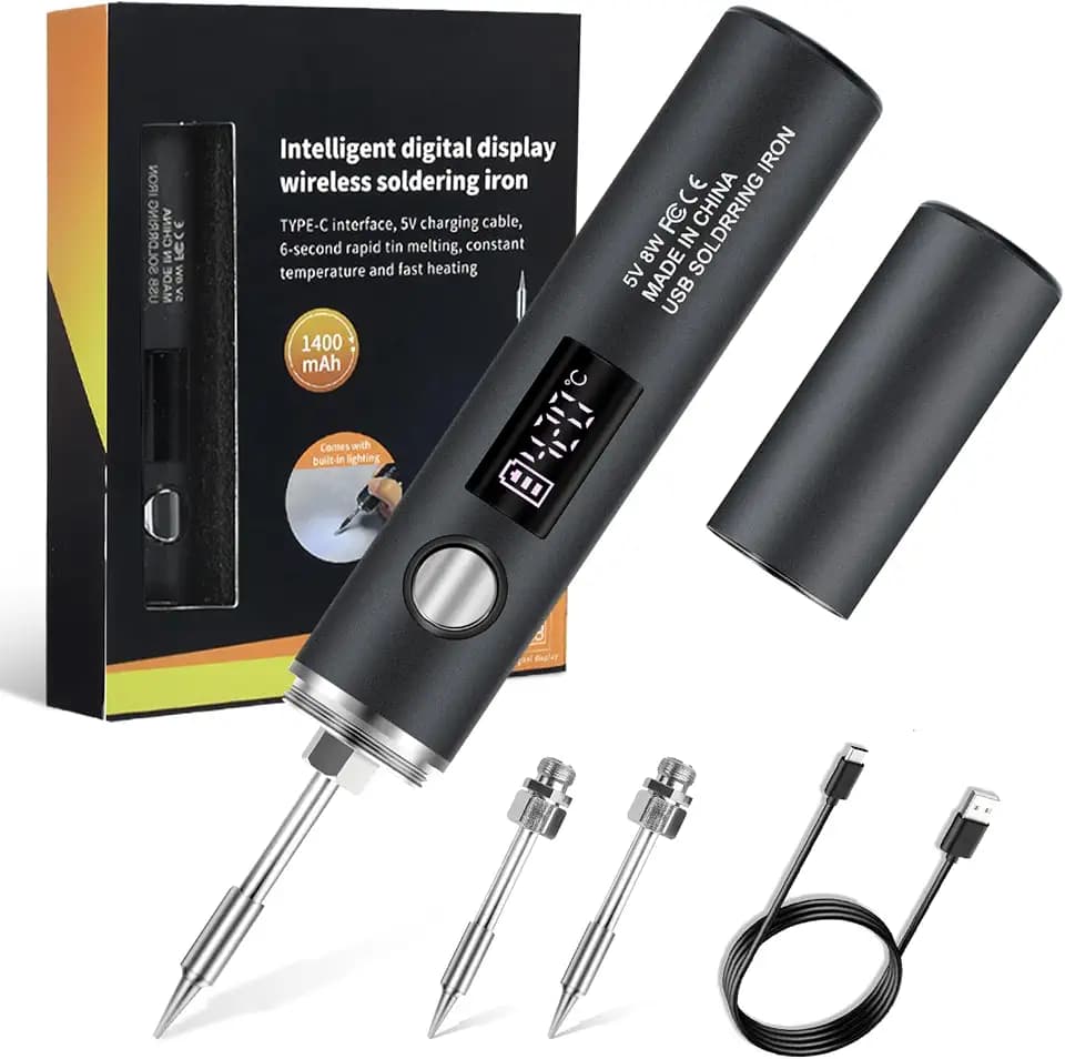 Cordless Soldering Iron Kit, 1400mAh, Fast Heating for Electric Repairs,DIY