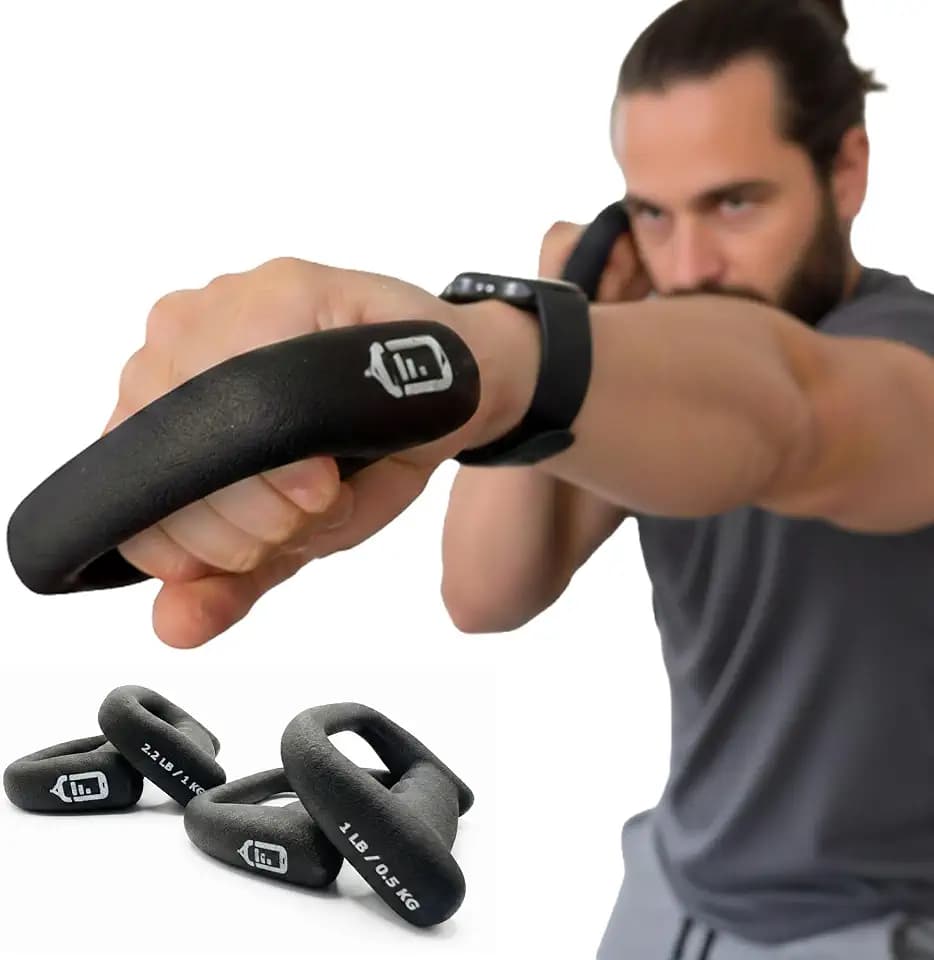 Shadowboxing Dumbbells Set (4 Weights) – 1lb & 2.2lb D-Shaped Knuckle Weights for Speed & Punching Power | Ergonomic Neoprene Hand Weights for Boxing, MMA, Running & Heavy Bag Training | App Compatible with PunchLab