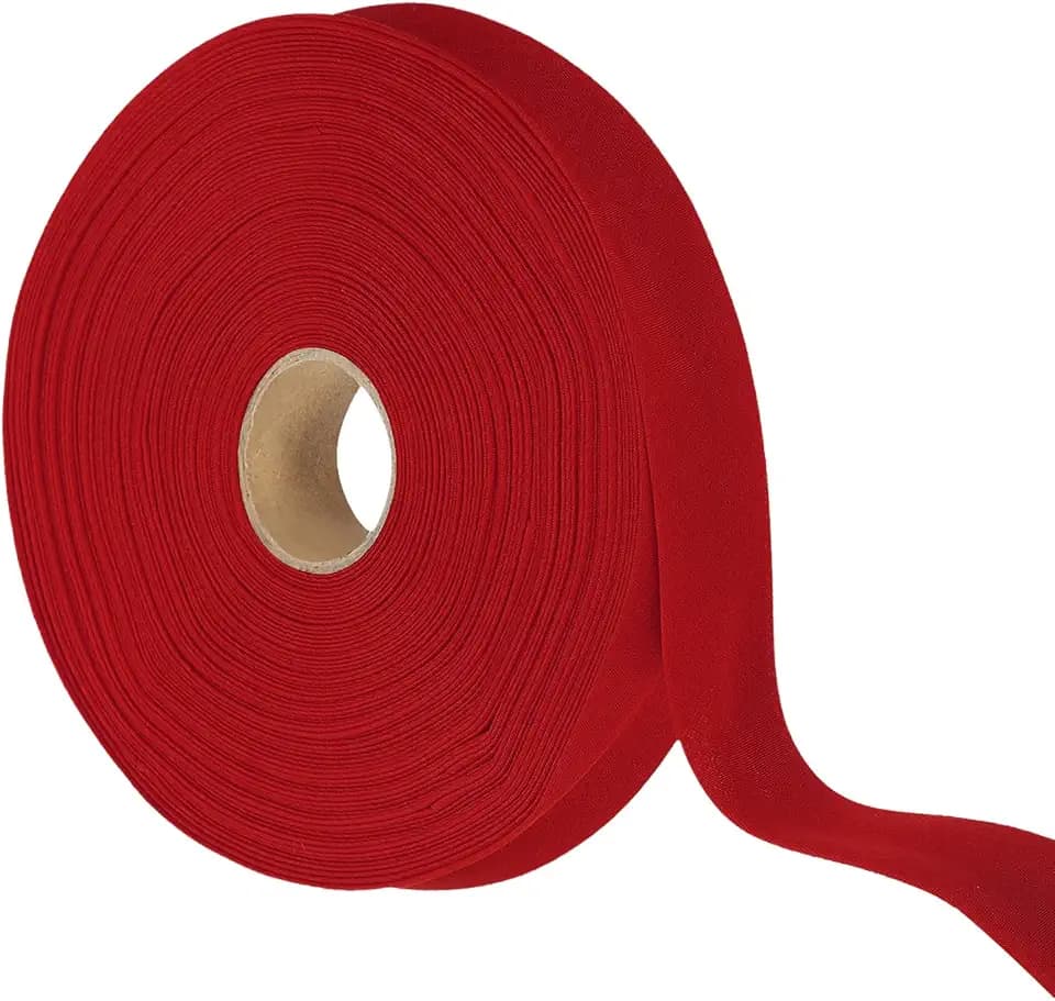 YELARXI Double Fold Bias Tape for Sewing, Quilt Binding Cotton Bias Tape Double Fold 1 Inch 25 Yards Fit for Hemming Seaming DIY Crafts Piping - (Dark Red)