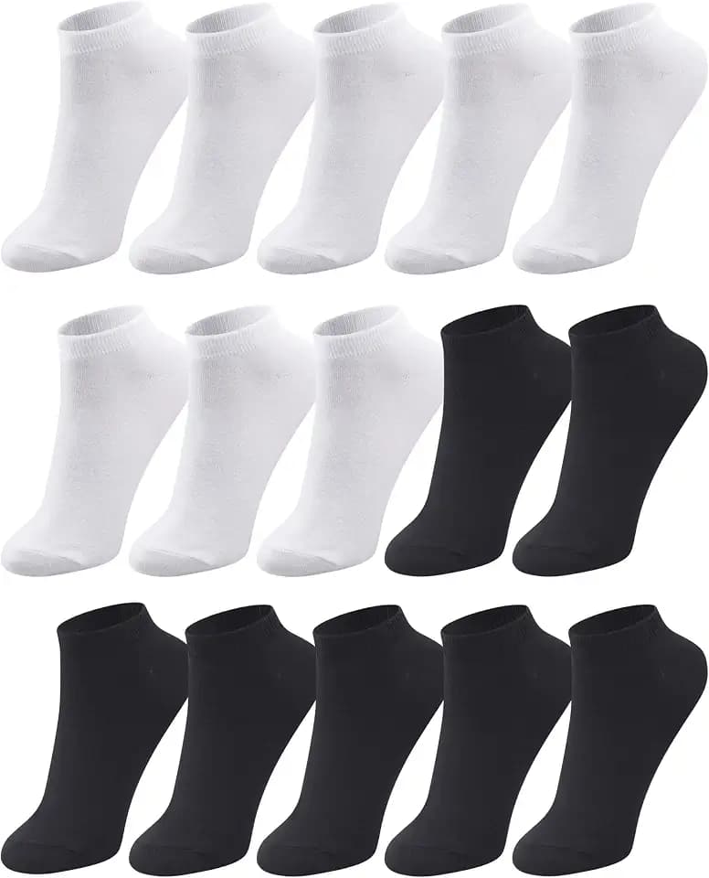 Duufin Mens Socks 15 Pairs Low Cut Short Ankle Socks for Men Size 7-9/10-13