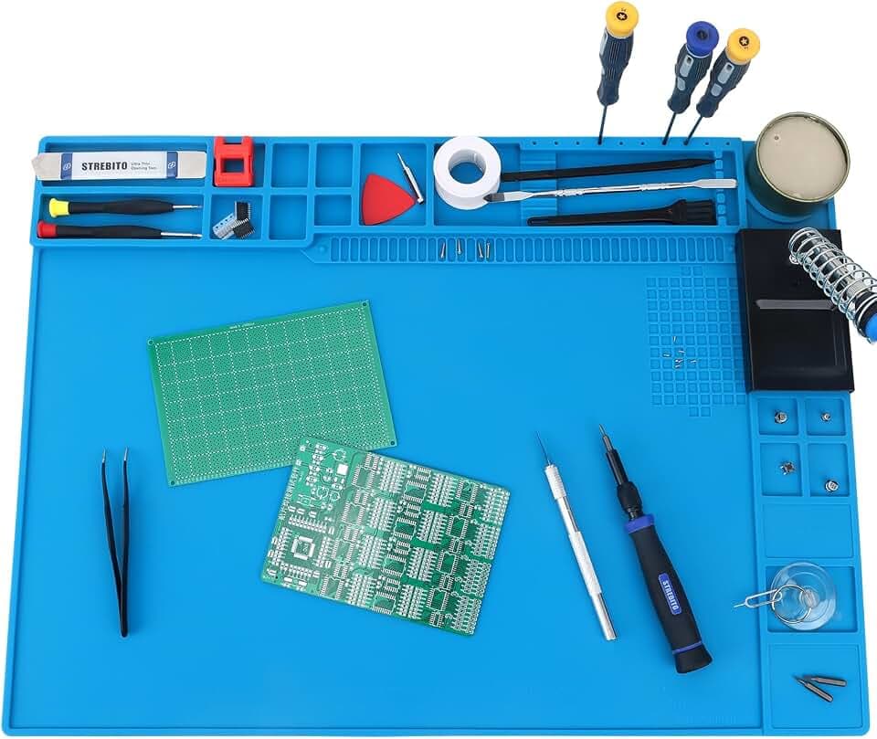 STREBITO Soldering Mat Large, Up to 932°F Heat Resistant 21.7"x15.8''