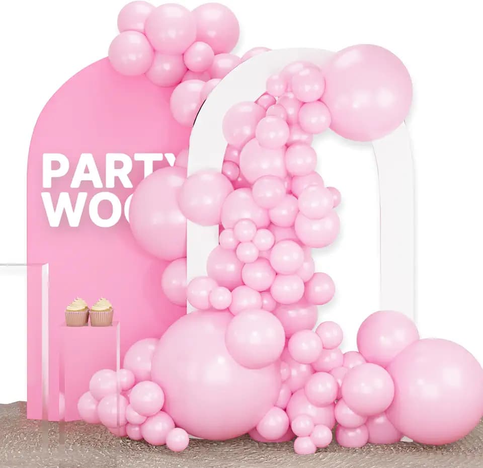 PartyWoo Baby Pink Balloons 100pcs Pastel Pale Light Pink Different Sizes