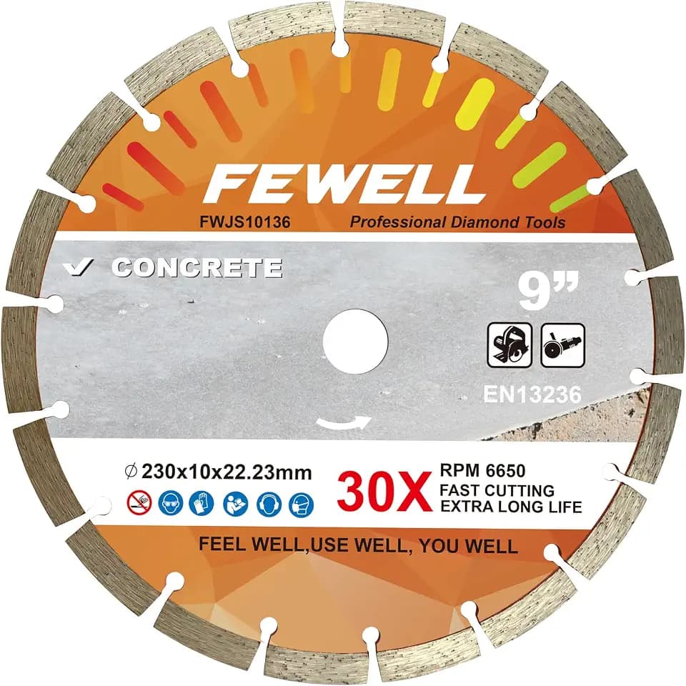FEWELL 9 Inch Diamond Blade, Concrete Cutting Blade (1 Pack)