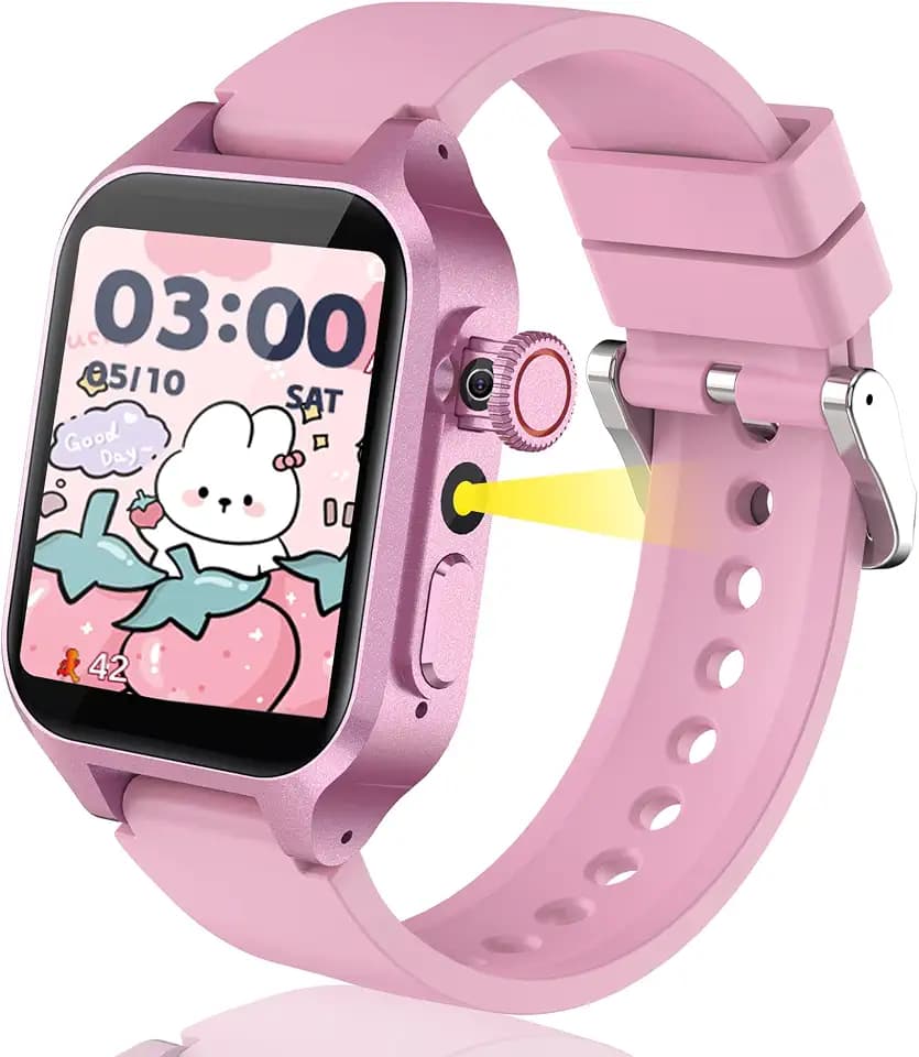 32 Spielen Smartwatch Kinder, Kinder Smartwatch mit Kamera, 3 Sportmodi, Schrittzähler, 24 Animierte Tapeten, Lernen Karte, Wecker, Hörbuch, Musik, Recorder, Rechner, Geschenke für Mädchen Jungen