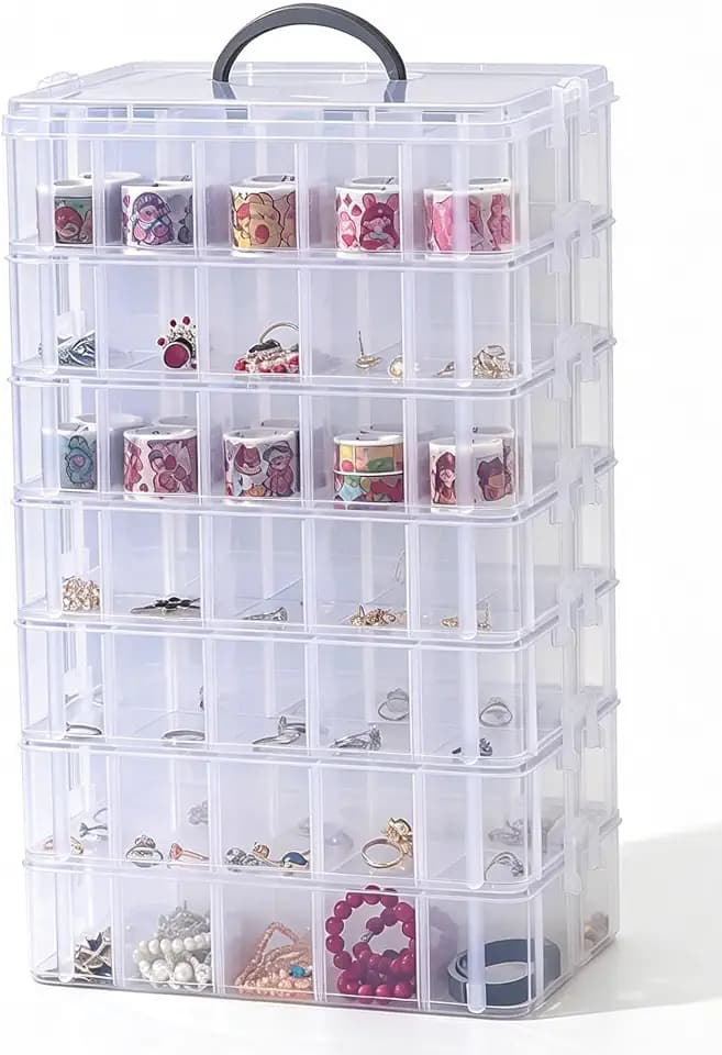 Gagee 7-Tier Craft Storage Organizer, Clear