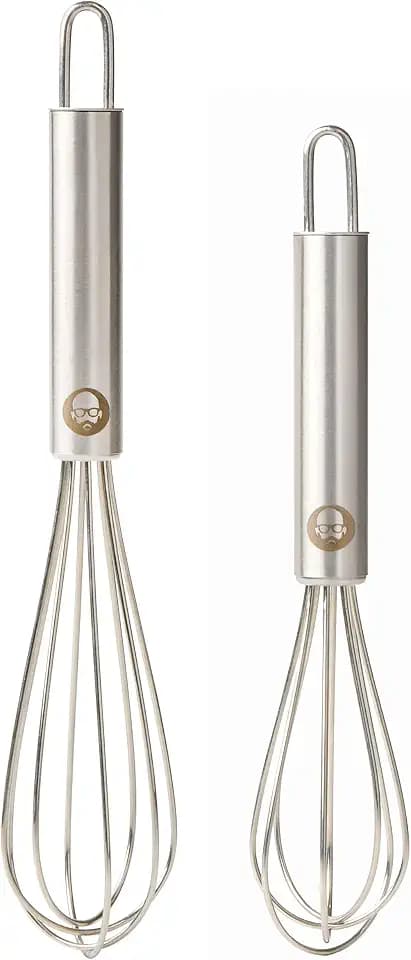 Babish 2-Piece Tiny Whisk Set – 5” & 7” Stainless Steel Mini Whisks for Mixing, Beating & Frothing – Durable Kitchen Utensils for Cooking & Baking