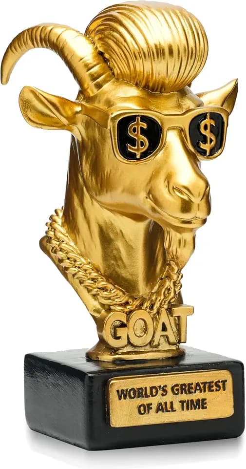 Goat Trophy Awards - Resin Fantasy Football Trophy - Football Trophy Awards and Trophies - Funny Greatest of All Time Trophy for Champion, Office MVP Gifts, Winner & Gag Gifts