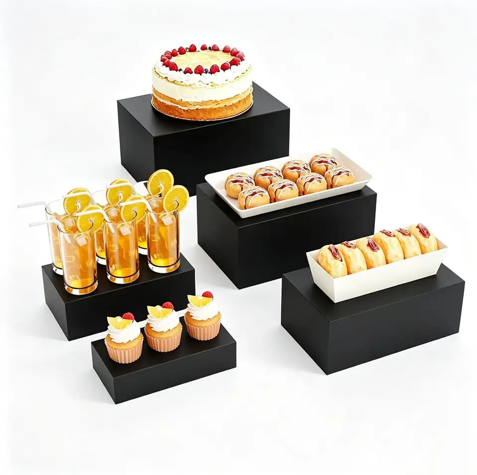 Display Stand, Display Risers - 5 Pcs Metal Rectangle Cake Stand for Buffet