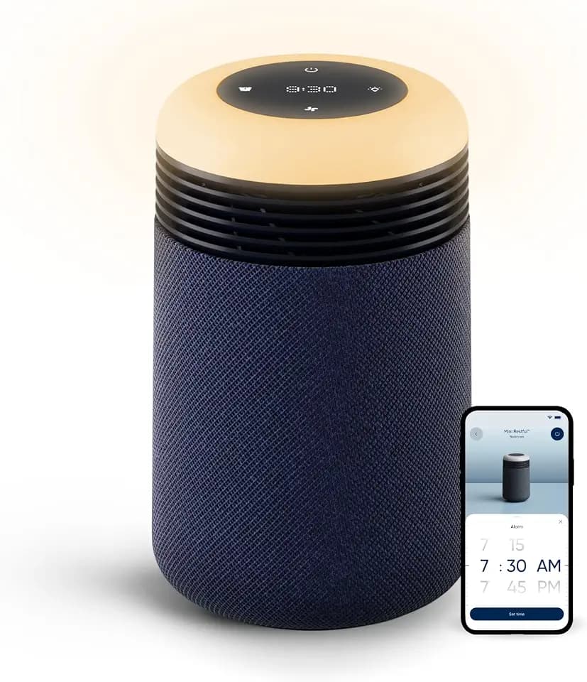 BLUEAIR Air Purifiers with Sunrise Alarm Clock for Home Bedroom Dorm, Navy