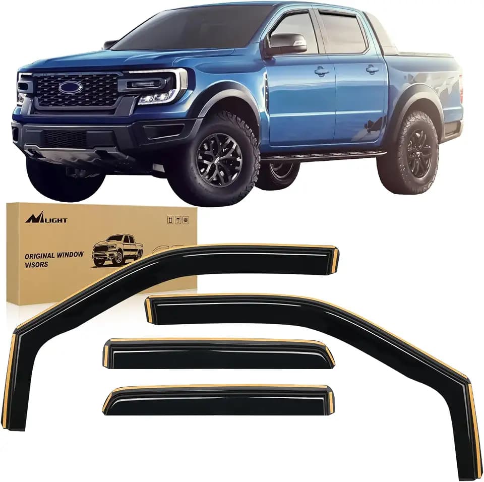 Nilight Langlebiger Regenschutz für Ford F150 SuperCrew/SVT Raptor SuperCrew 2009 2010 2011 2012 2013 2014 Lüftungsfenster Visiere - 4 Stück