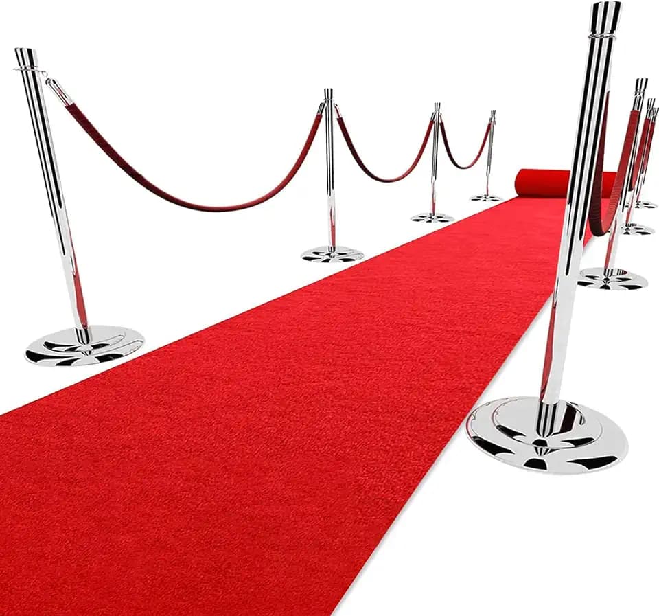 3x10 ft Extra Thick Red Carpet Runner for Party & Events,Festival Celebration,Prom Proposal & Wedding, Graduation Ceremony, Award Ceremony,VIP Reception,Heavy-Duty Red Rug
