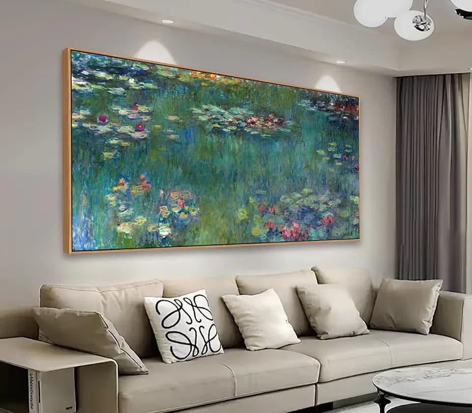 yearainn Framed Wall Art Canvas Prints Water Lilies by Claude Monet