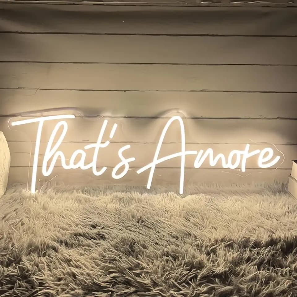 That's Amore Neon Sign, Wedding LED Wall Light, Bedroom Decor Dimmable