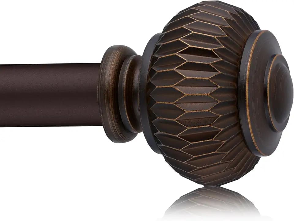 Bronze Curtain Rods for Windows 66 to 120 Inches 1 Inch Adjustable