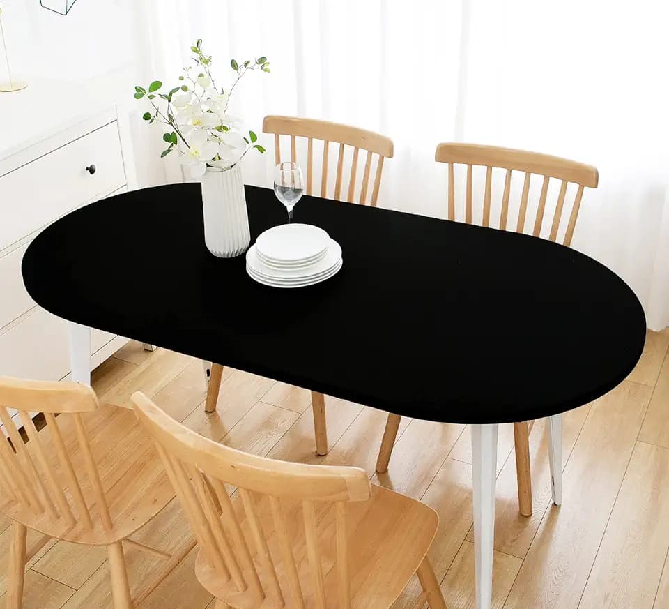 Wolkemer Fitted Oval Tablecloth Spandex Stretch 48 x 72 Inch