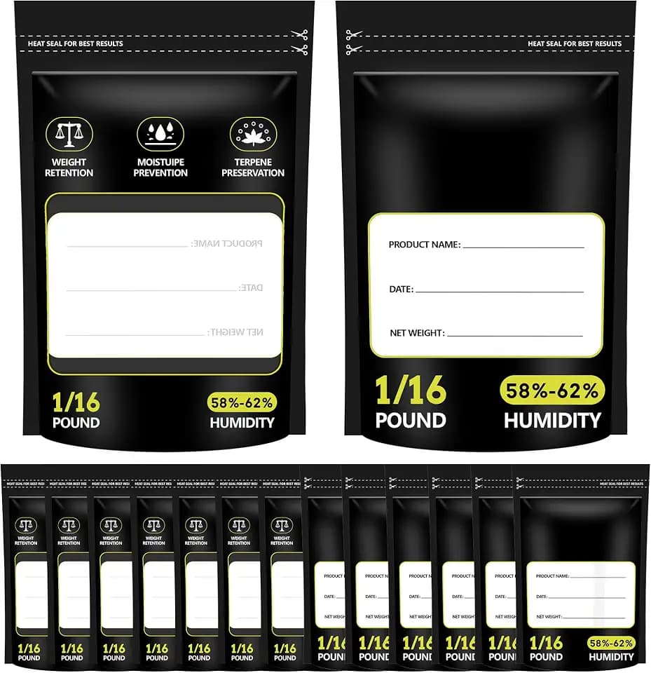 15 Pcs 1 Ounce Terpene Curing and Storage Resealable Bags, (1/16 LB)