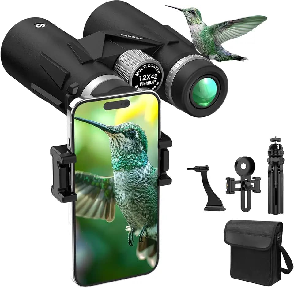 Sogries Fernglas Erwachsene 12x42 mit Stativ für Vogelbeobachtung