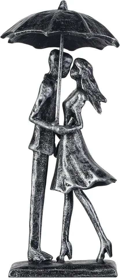 6th Anniversary Iron Sculpture Gift – Romantic Couple Statue for Her, Handcrafted Black Metal Decor – Wedding, Valentine’s, Birthday Keepsake
