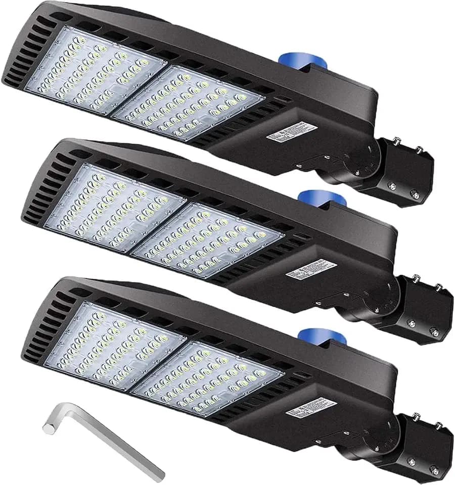 ledmo 3 Pack LED Parking Lot Lights 200W with Photocell Slip Fitter