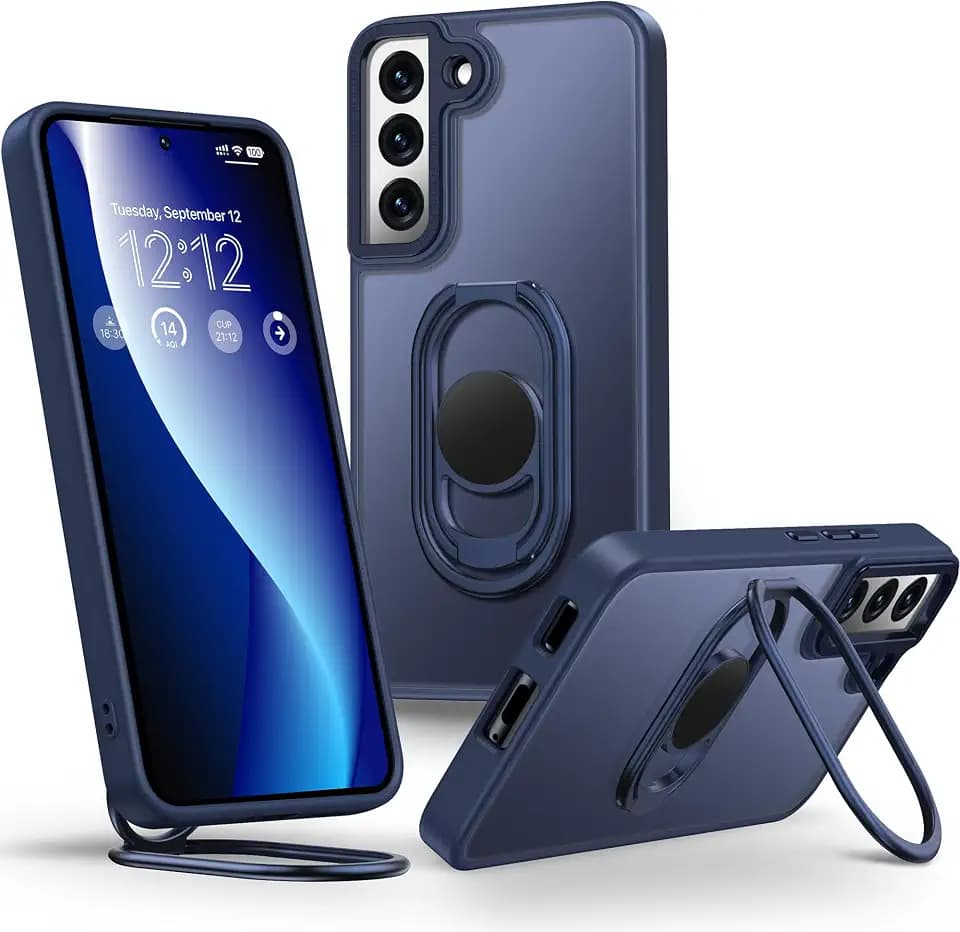 Shields Up for Samsung Galaxy S22 Case with Stand, 2-Way Stand, Blue