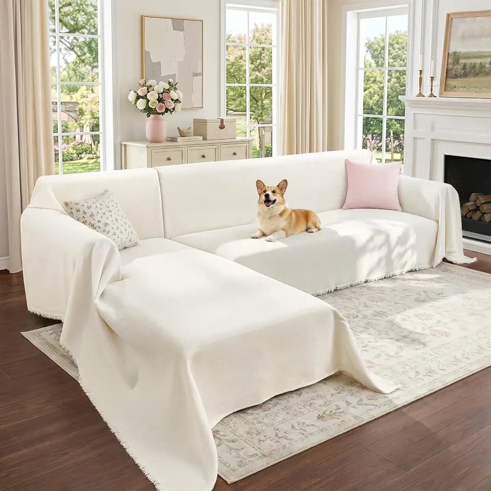 CAPALOCA Sectional Couch Covers for Sofa Washable L Shaped Couch Cover L