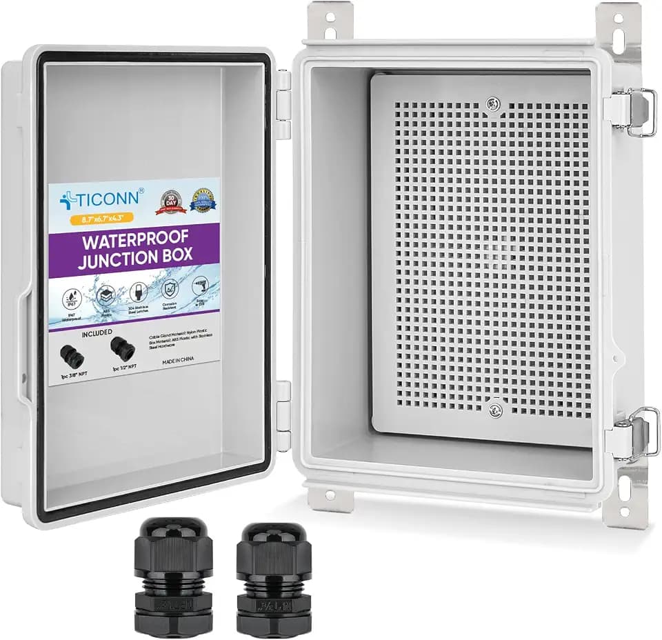 TICONN Outdoor Electrical Box Waterproof, ABS IP67 Junction Box Enclosure
