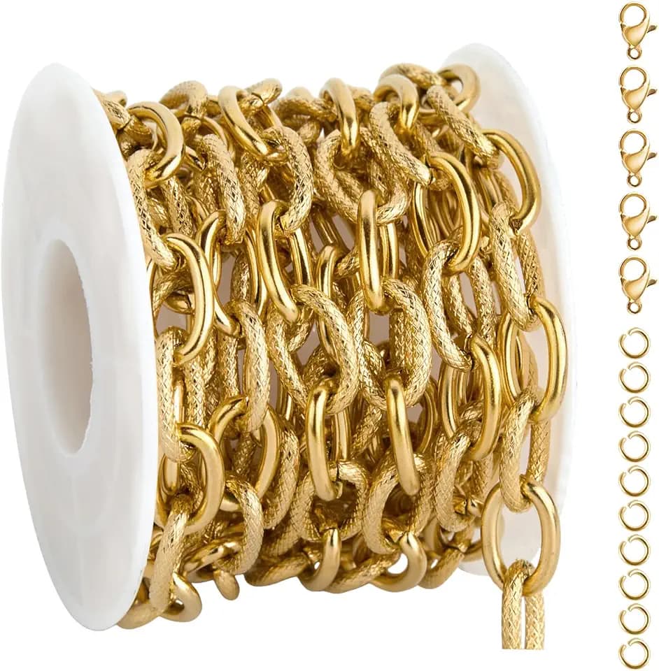 UMAOKANG Gold Plated Chains for Jewelry Making Stainless Steel Oval Chain