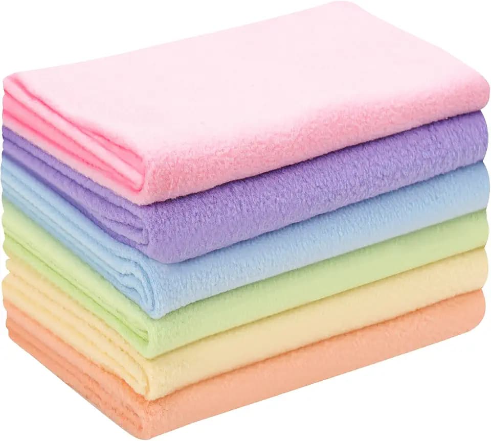 6 PCS 20''x20'' Knitted Polar Fleece Fabric (Pastel)