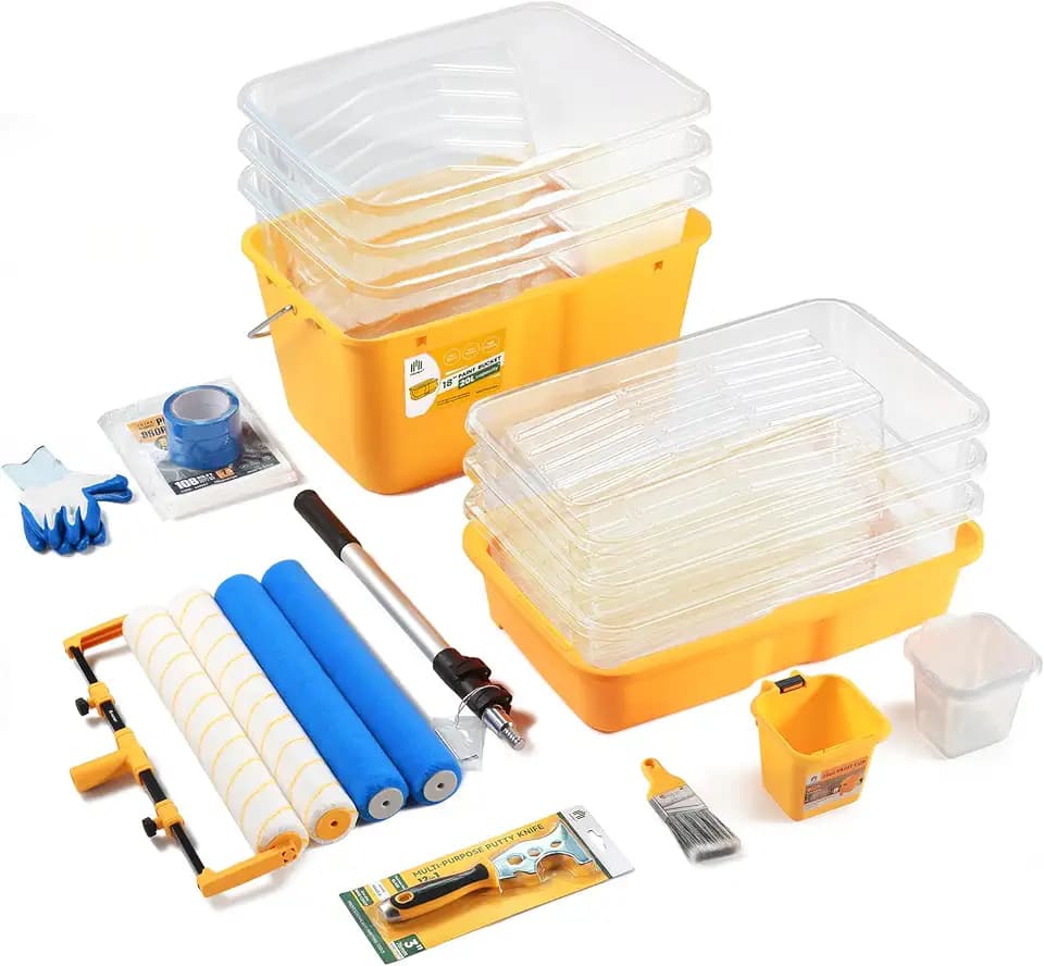 VOOMEY Professional 18 Inch Paint Roller Kit with 1.9-4.4 FT Extension Pole