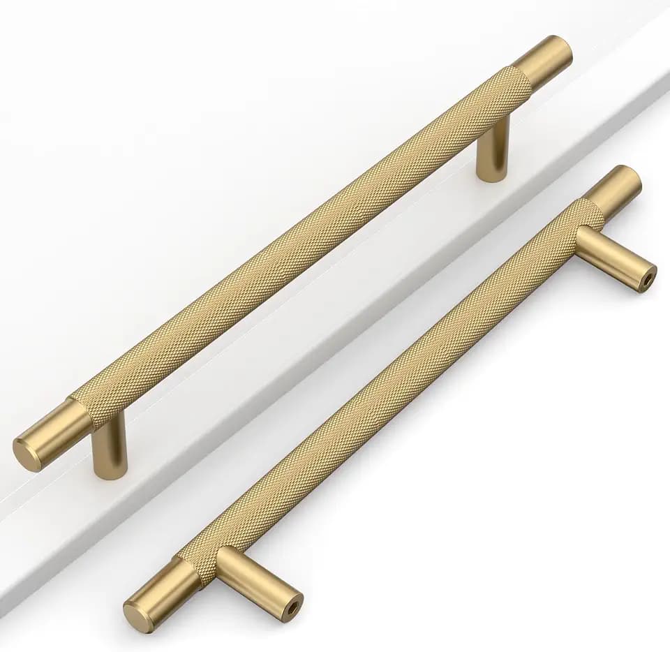 10 Pack 6.3"(160mm) Champagne Bronze Cabinet Pulls Knurled Kitchen Cabinet Handles Champagne Drawer Pulls Cupboard Hardware for Cabinets CK0088