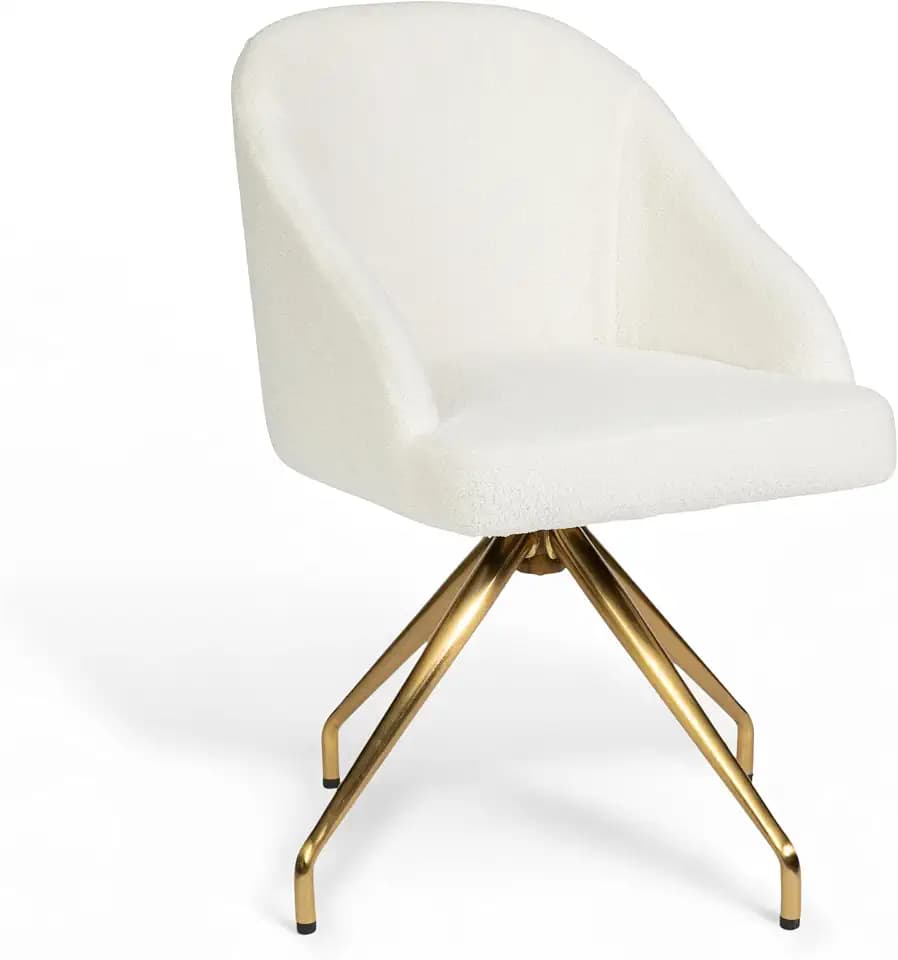 Martha Stewart Sora Upholstered Stationary Office Chair, Off-White