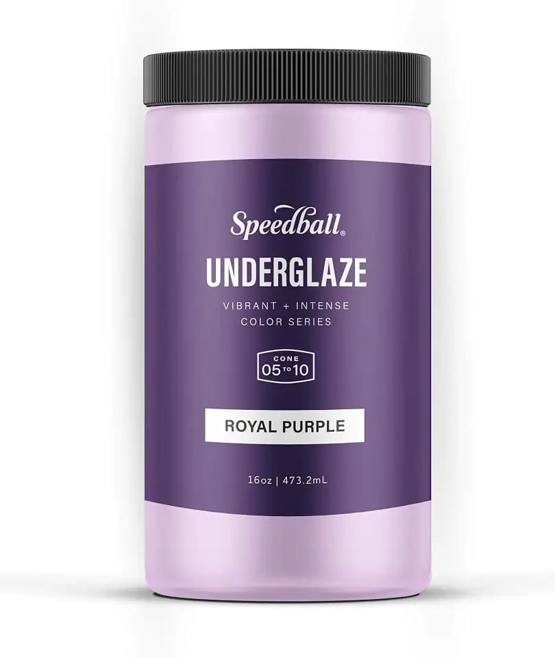Speedball Underglaze, Royal Purple, 16 oz, Made in USA, Lead-Free Color Glaze for Pottery and Ceramics, Wide Firing Range Cone 05-10, Food Safe