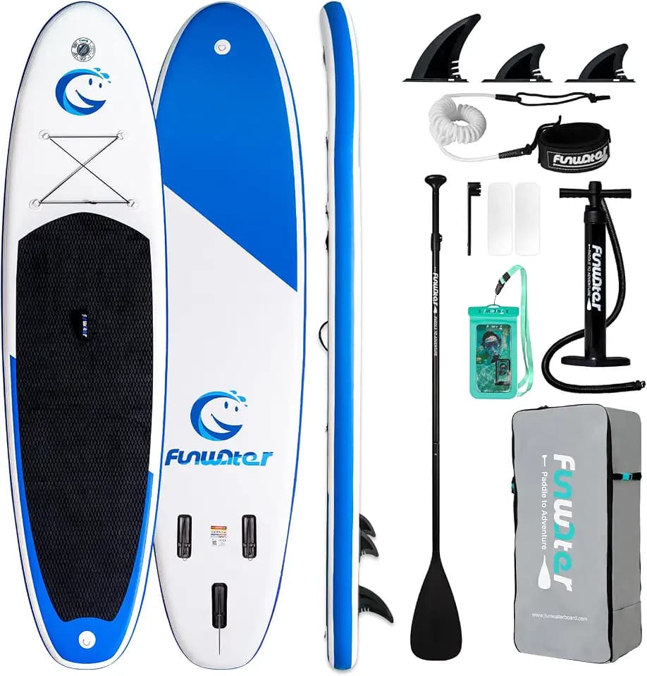 FunWater Inflatable Stand Up Paddle Board with Beginners SUP Accessories