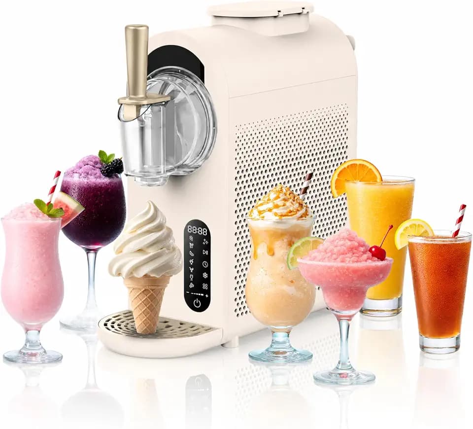 Whynter 7-in-1 Soft Serve Ice Cream Slushy Machine, 1.6 Qt, Compressor