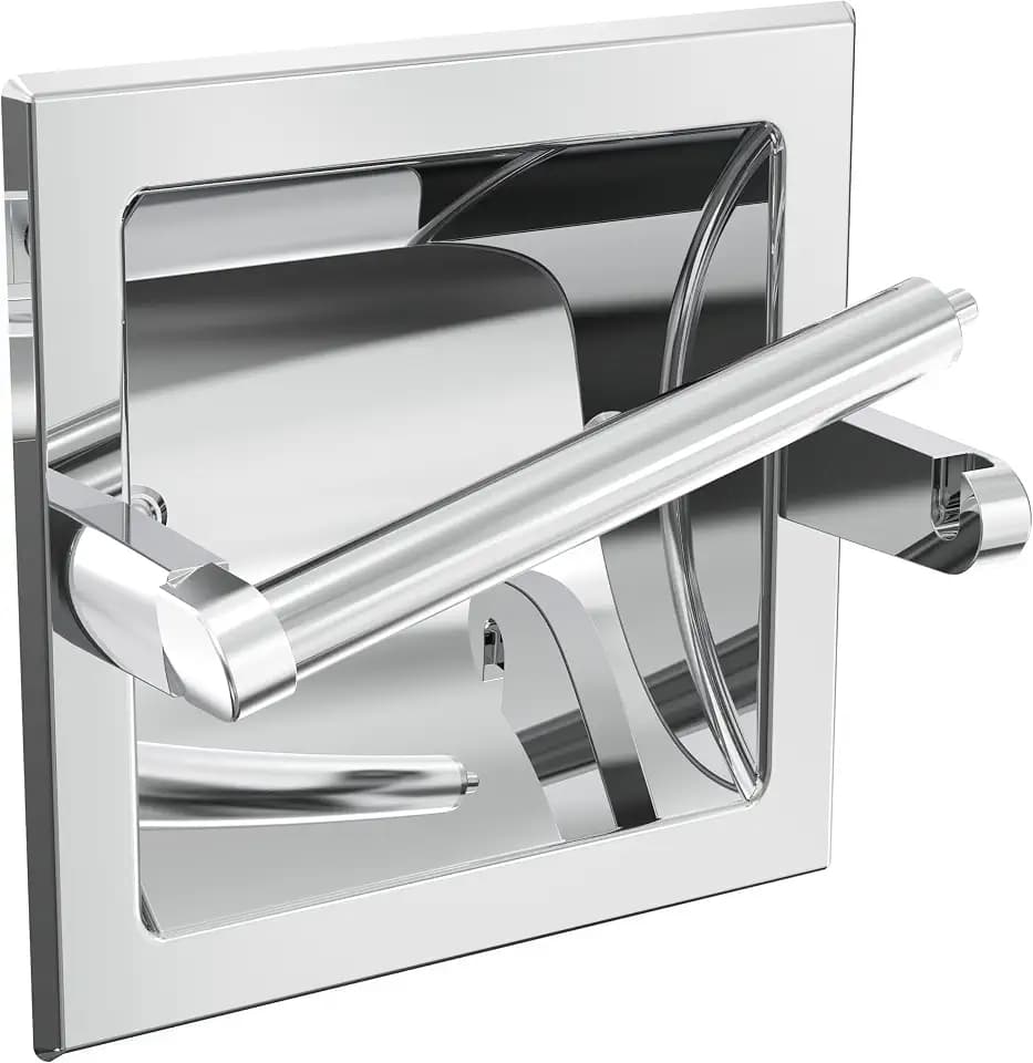 Chrome Recessed Toilet Paper Holder Wall Mounted 304 Stainless Steel