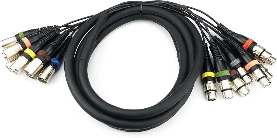 Audibax Cable 8 x XLR Macho a 8 x XLR Hembra 10 Metros